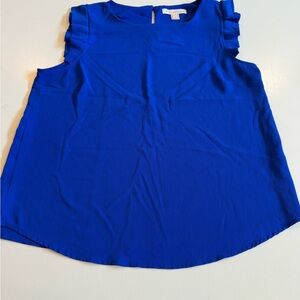 Monteau Royal Blue Ruffle Sleeve Blouse
